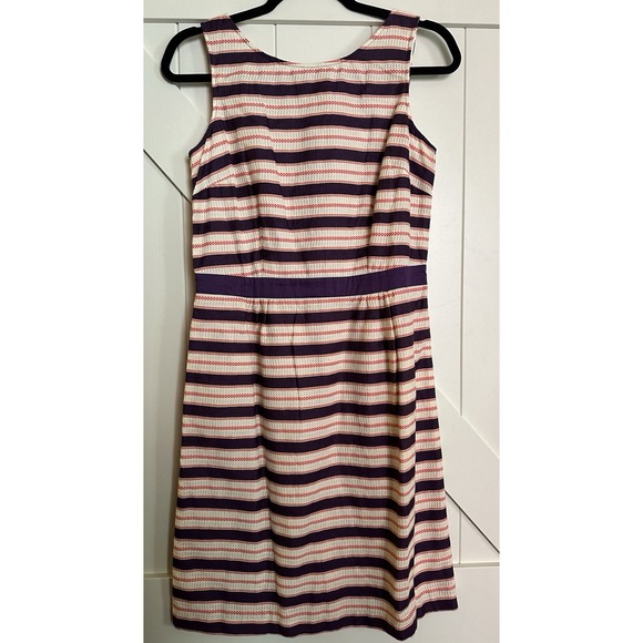 Boden Dresses & Skirts - BODEN DRESS PLUM MULTI COLOR STRIPED SLEEVELESS SIZE 6